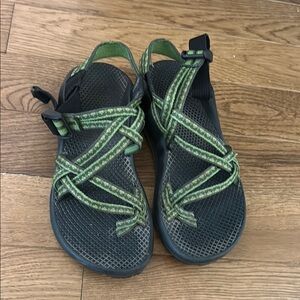 Chaco Green and Black Adventure Sandals